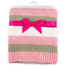 Ковдра дитяча Luvable Friends м'яке в смужку для дівчаток (50435.F)