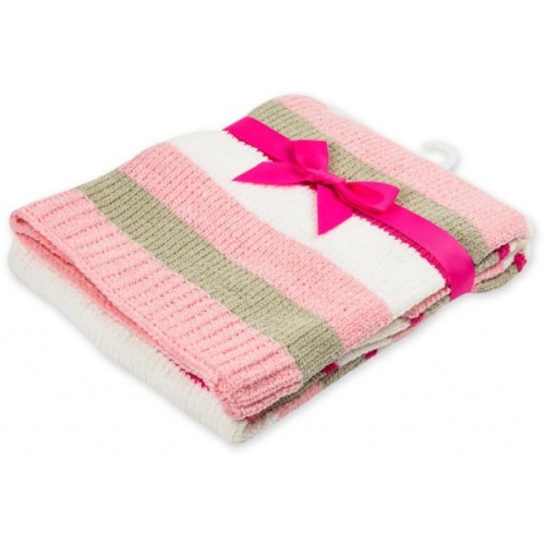 Ковдра дитяча Luvable Friends м'яке в смужку для дівчаток (50435.F)