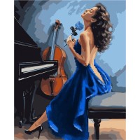 Картина по номерам Santi З алмазною мозаїкою Гармонія музики 40 х 50 см (954909)