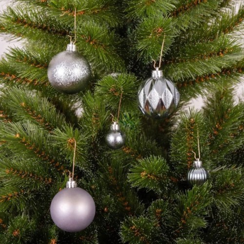 Ялинкова іграшка Chomik пластикові кульки компл. 44шт, 3/6см, срібні (5900779877726_1)