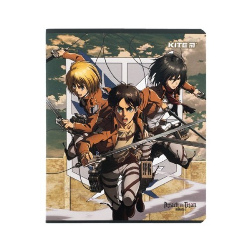 Зошит Kite Attack on Titan, 24 аркуші, клітинка (AT24-238)
