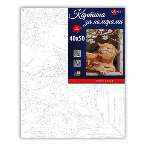 Картина по номерам Santi Весняний кіт 40х50 см (955781)