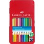 Олівці кольорові Faber-Castell акварельні , тригранні, металевий пенал, 12 кольорів (112413) (27632)