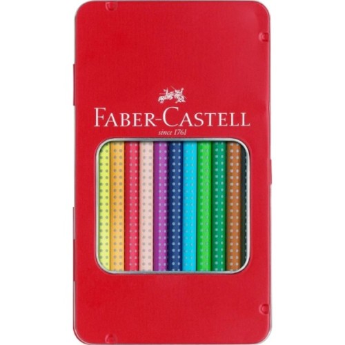Олівці кольорові Faber-Castell акварельні , тригранні, металевий пенал, 12 кольорів (112413) (27632)