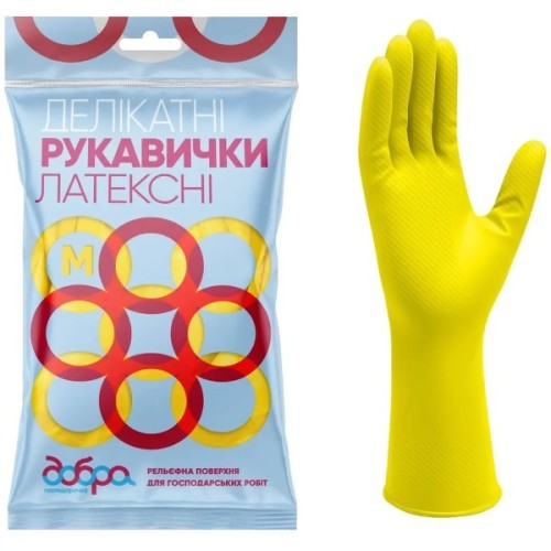 Рукавички господарські Добра Господарочка Латексні делікатні Розмір M 2 шт. (4820086521970)