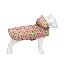 Дощовик для тварин WAUDOG Clothes Накидка з капюшоном Авокадо на рожевому M (357-4051)