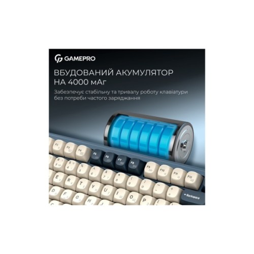 Клавіатура GamePro Asgard Yord Wireless/Bluetooth/USB UA Blue (MK266BL)
