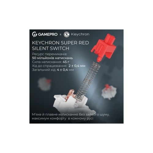 Клавіатура GamePro Asgard Yord Wireless/Bluetooth/USB UA Blue (MK266BL)