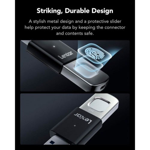 USB флеш накопичувач Lexar 256GB JumpDrive Fingerprint F35 Pro USB 3.2 (LJDF35P256G-RNBNG)