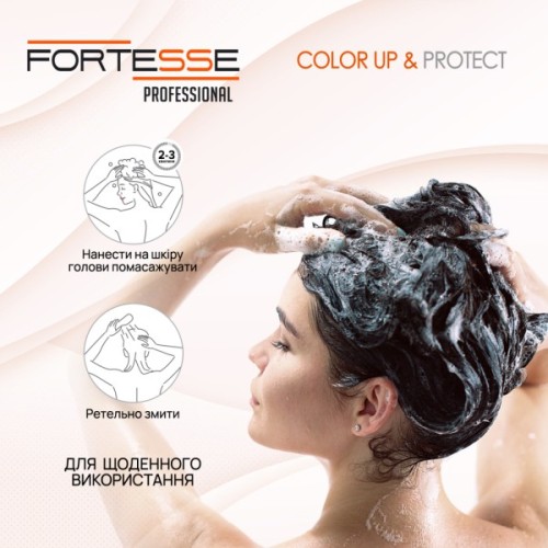 Шампунь Fortesse Professional Color Up & Protect Для фарбованого волосся Стійкість кольору 400 мл (4820000307376)
