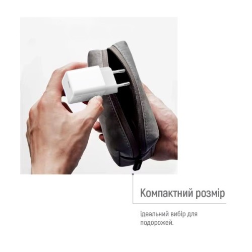 Зарядний пристрій ColorWay GaN Mini 65W PD Port PPS USB-C white (CW-CHS049PD-WT)