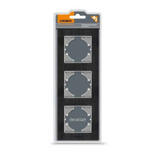 Рамка Videx BINERA чорний алюміній 3 поста (VF-BNFRA3V-B)