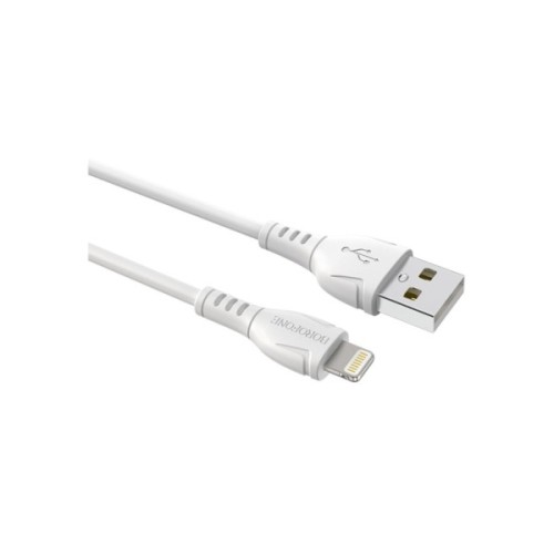 Дата кабель USB 2.0 AM to Lightning 1.0m 2.4A PVC BX51 white BOROFONE (6931474743909)