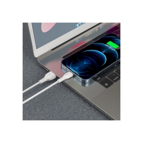 Дата кабель USB 2.0 AM to Lightning 1.0m 2.4A PVC BX51 white BOROFONE (6931474743909)