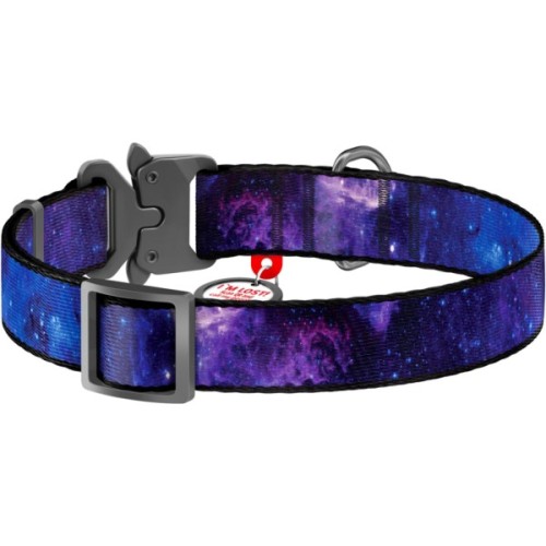 Нашийник для тварин WAUDOG Nylon з QR паспортом "NASA21" металева пряжка-фастекс S (4506-0148)