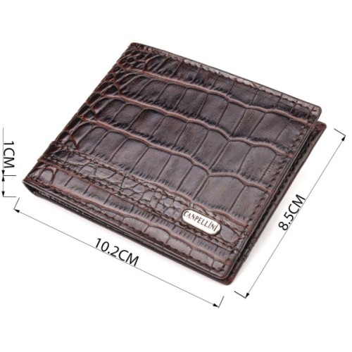 Гаманець Canpellini Затискач із натуральної шкіри Коричневий (21519)