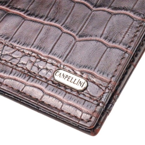 Гаманець Canpellini Затискач із натуральної шкіри Коричневий (21519)