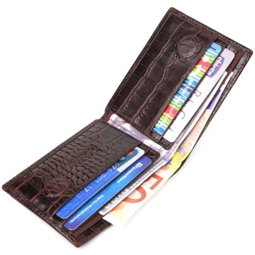 Гаманець Canpellini Затискач із натуральної шкіри Коричневий (21519)