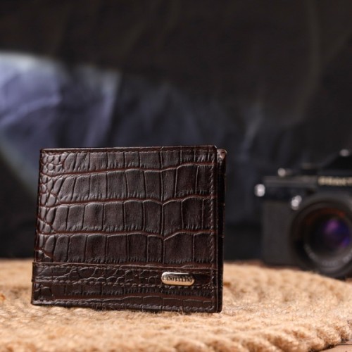 Гаманець Canpellini Затискач із натуральної шкіри Коричневий (21519)