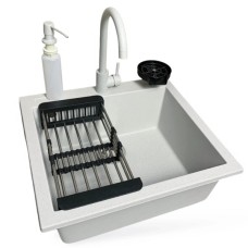 Мийка кухонна Adamant Univer Old stone + змішувач + дозатор + ополіскувач склянок + колан (4824296106610)