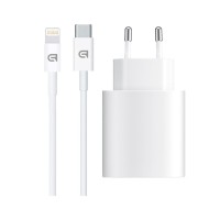 Зарядний пристрій Armorstandart AMHJ83 20W USB-C White + cable USB-C to Lightning (ARM77724)
