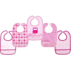 Слинявчик Luvable Friends 5 шт з візерунками, рожевий (2208 F)