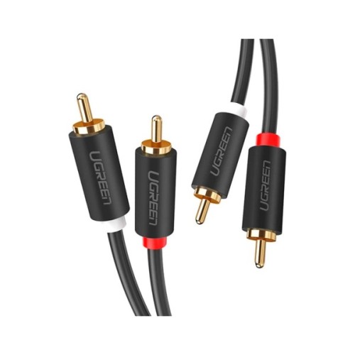Кабель мультимедійний 2xRCA M to 2xRCA M 2.0m AV104 black Ugreen (10518)