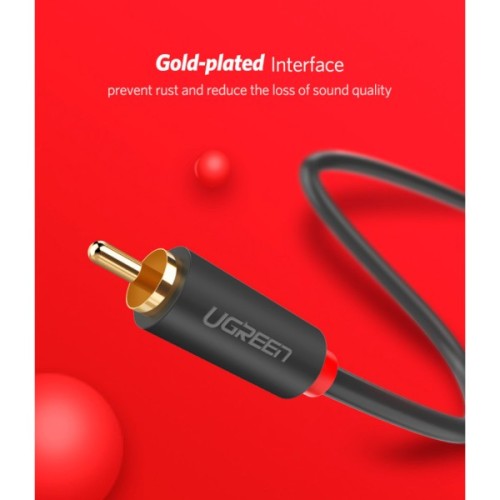 Кабель мультимедійний 2xRCA M to 2xRCA M 2.0m AV104 black Ugreen (10518)