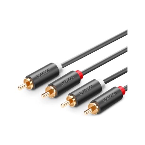 Кабель мультимедійний 2xRCA M to 2xRCA M 2.0m AV104 black Ugreen (10518)