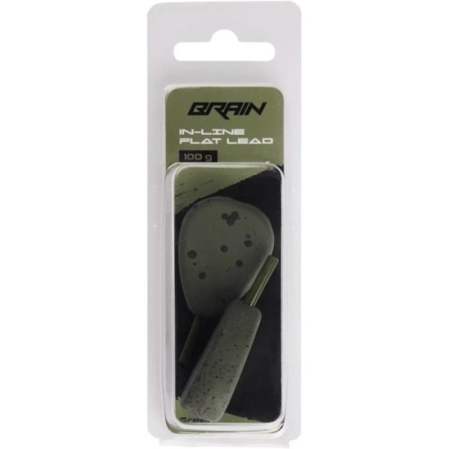 Грузило Brain In-Line Flat Lead 100g 2шт/уп Green (1858.32.06)