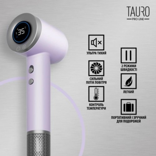 Фен для тварин Tauro Pro Line з технологією генерації негативних іонів з вилкою ЄС білий (TPL70274)