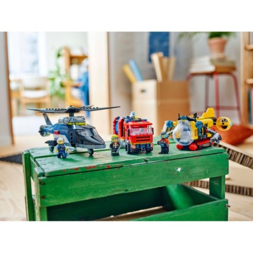 Конструктор LEGO City Ремікс вертольотів, пожежних машин і підводних човнів (60462)