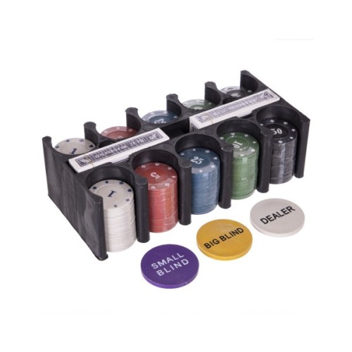 Настільна гра Johnshen Sports Покерний набір на 200 фішок з номіналом + сукно (бляшана коробка) (IG-1104215)