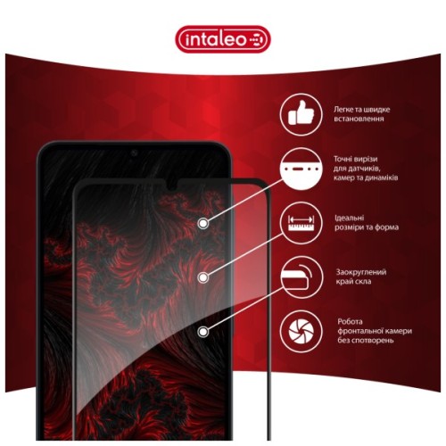 Скло захисне Intaleo Full Glue ESD Samsung Galaxy A08 / Galaxy A07 Black (1283126641091)