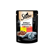 Вологий корм для кішок Sheba cig POU з куркою і яловичиною в соусі 85 г (4770608257088)