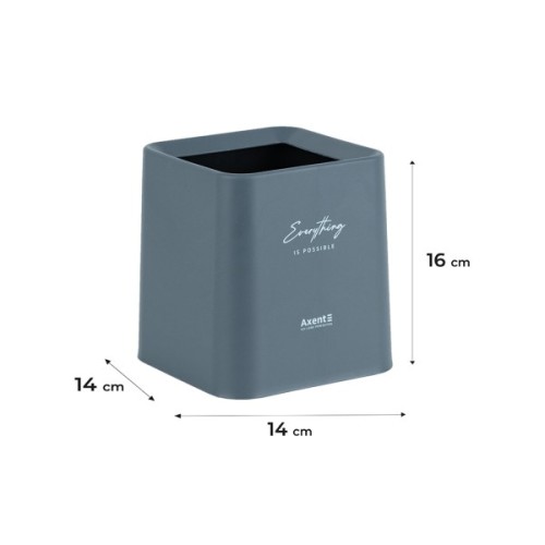 Кошик для паперів Axent Настільний контейнер для сміття, квадратний, сірий (2132-03-A)