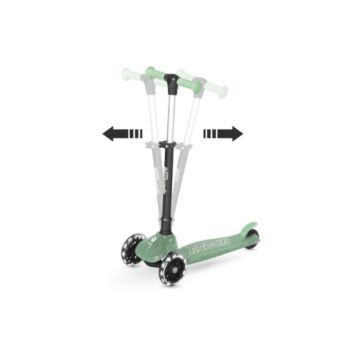 Самокат QPlay Sparkling триколісний дитячий з LED підсвіткою колес Green (ST006SparklingGreen)