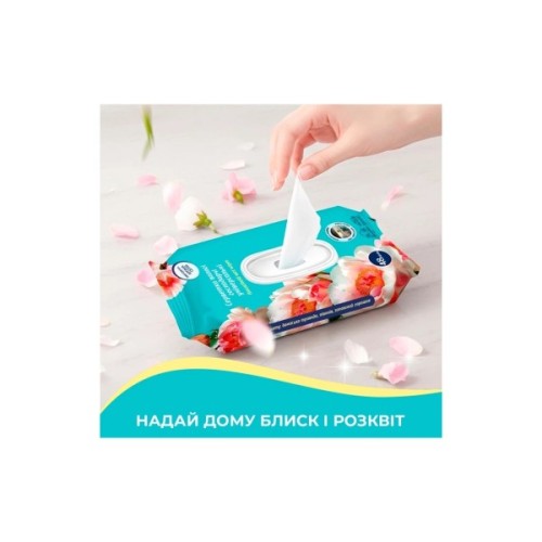 Серветки для прибирання Pani Blysk Вологі універсальні Квіткова ніжність 48 шт. (4823071670943)