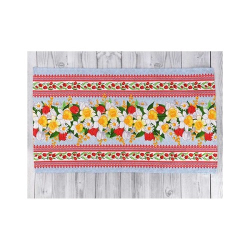 Рушник Руно вафельний набивний Весняні квіти -3, 45х80 см (202.15_Весняні квіти_3)