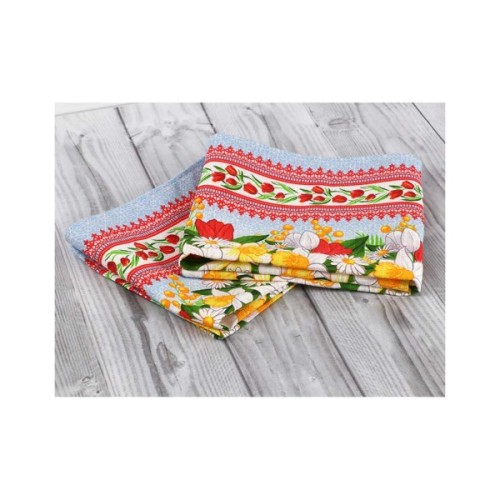 Рушник Руно вафельний набивний Весняні квіти -3, 45х80 см (202.15_Весняні квіти_3)