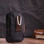 Сумка Vintage Чохол на пояс з металевим карабіном з текстилю Чорна (22223)