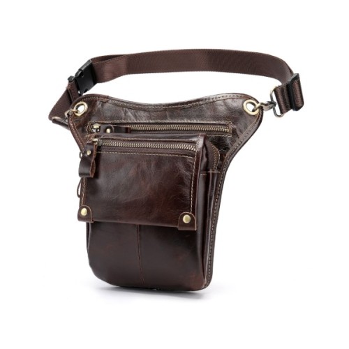 Сумка Vintage На пояс шкіряна Коричнева (20013)