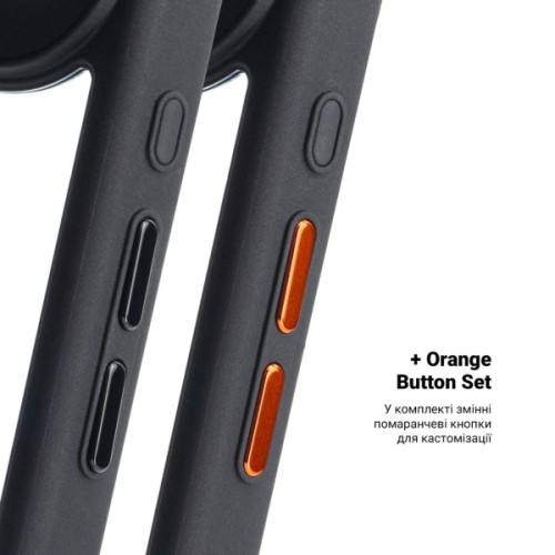 Чохол до мобільного телефона Armorstandart Unit MagCase Apple iPhone 17 Air Black + Orange Button Set (ARM90582)