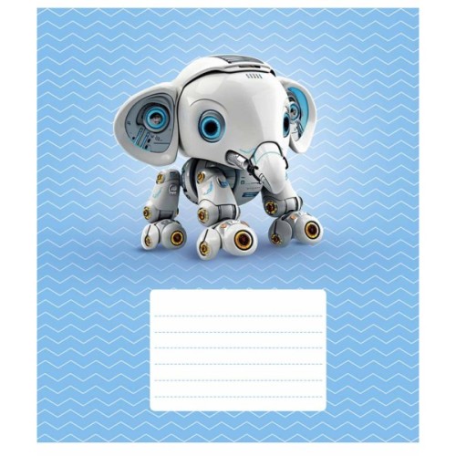 Зошит Школярик Robot animals 12 аркушів лінія (012-3331L)