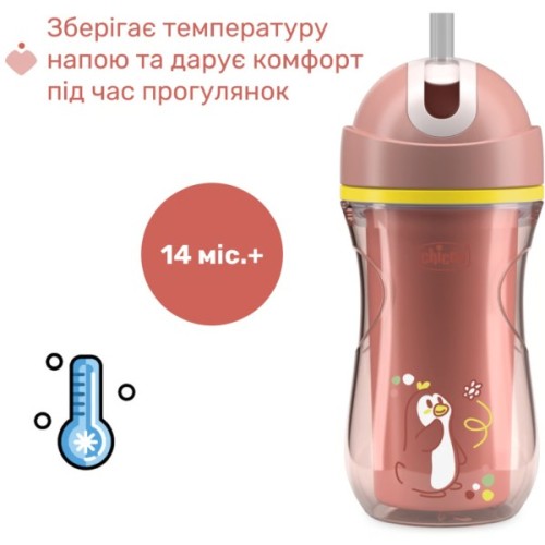 Поїльник-непроливайка Chicco Sport Cup 266 мл. від 14 місяців (рожева) (06991.15)