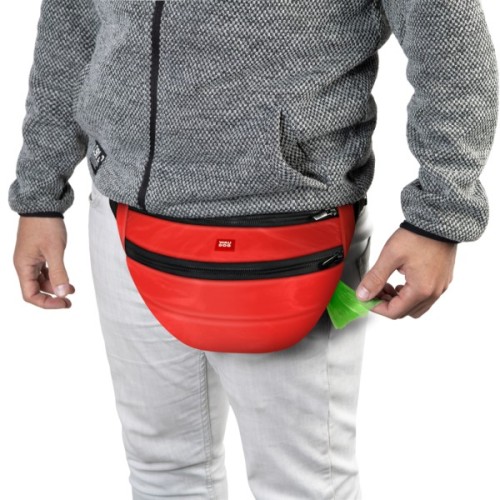 Поясна сумка-бананка для собак WAUDOG Family 33х17х10 см червона (56893)