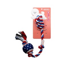 Іграшка для собак MISOKO&CO Мотузка з тенісним м'ячем фіолетова 48 см (MSKTXDT14601-V)