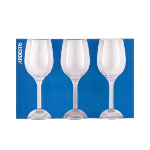 Набір келихів Ardesto Gloria, 300мл, 3шт, скло, прозорий (AR2630GWT)
