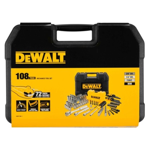 Набір інструментів DeWALT 1/4" и 3/8", 108 шт. (DWMT73801-1)