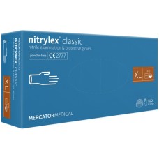 Медичні рукавички Mercator Medical Nitrylex Classic Нітрилові Неопудрені діагностичні Розмір XL Сині 100 шт. (3.1020) (5906615028796)